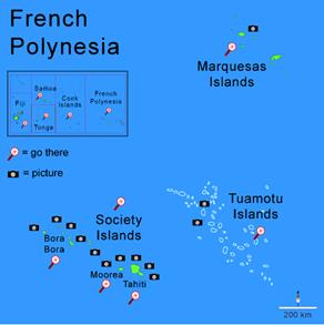 french polynesia map south pacific islands